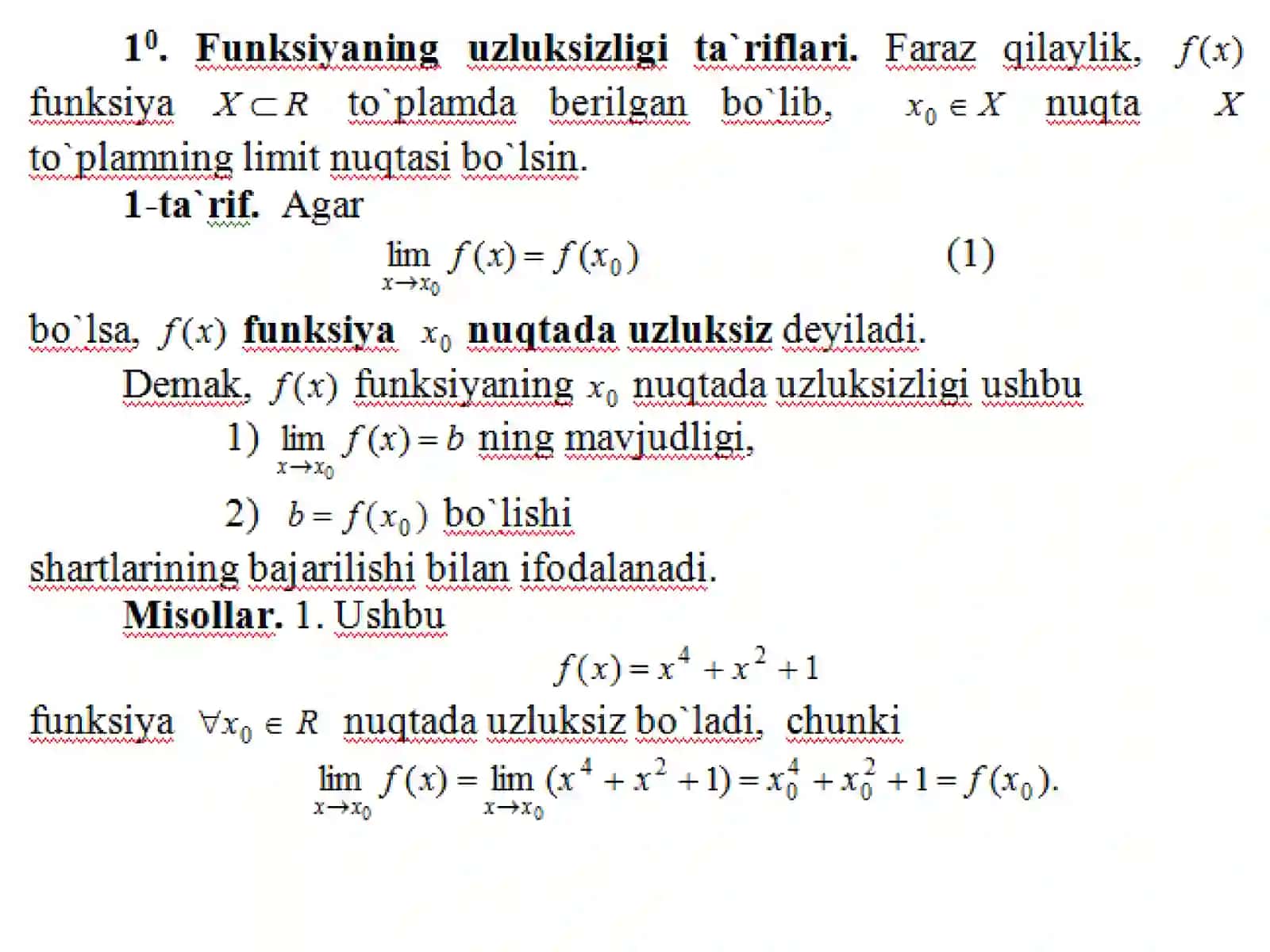 FUNKSIYANING UZLUKSIZLIGI 2