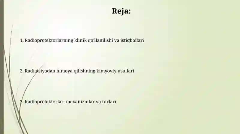 Nur ta' siridan kimyoviy muhofazalanish. Radioprotektorlar 2