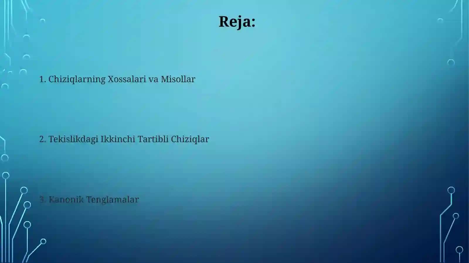 Tekislikdagi ikkinchi tartibli chiziqlar ellips va uning kanonik tenglamalari 2