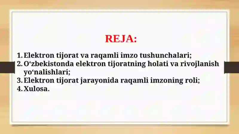 Elektron tijorat tizimlari va raqamli imzo (TAQDIMOT) 2