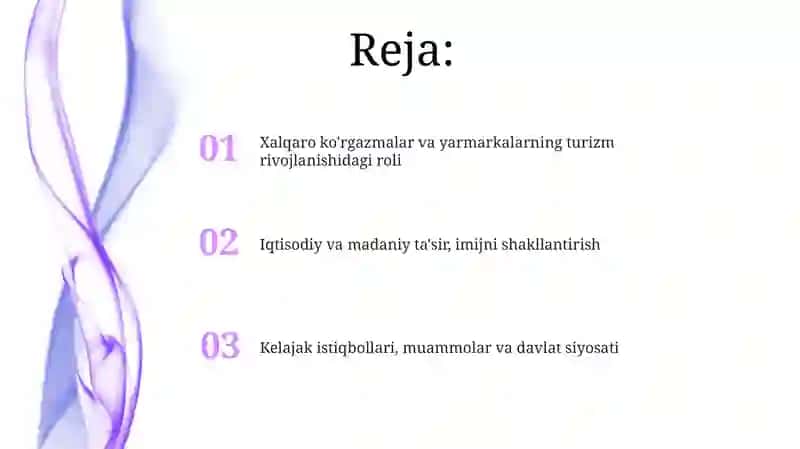 Xalqaro ko'rgazmalar va yarmarkalarning turizm rivojlanishidagi roli 2