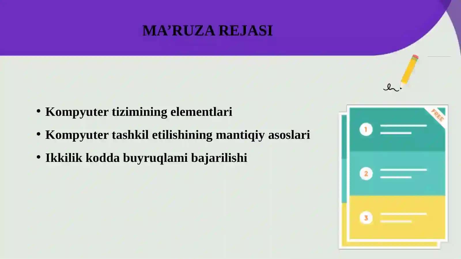 Kompyuter tizimining elementlari 2