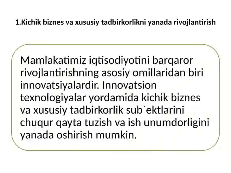 DAVLATNING IQTISODIYOTDA XUSUSIY TARMOQ VA TADBIRKORLIKNI QO‘LLAB-QUVVATLASH SIYOSATI 2