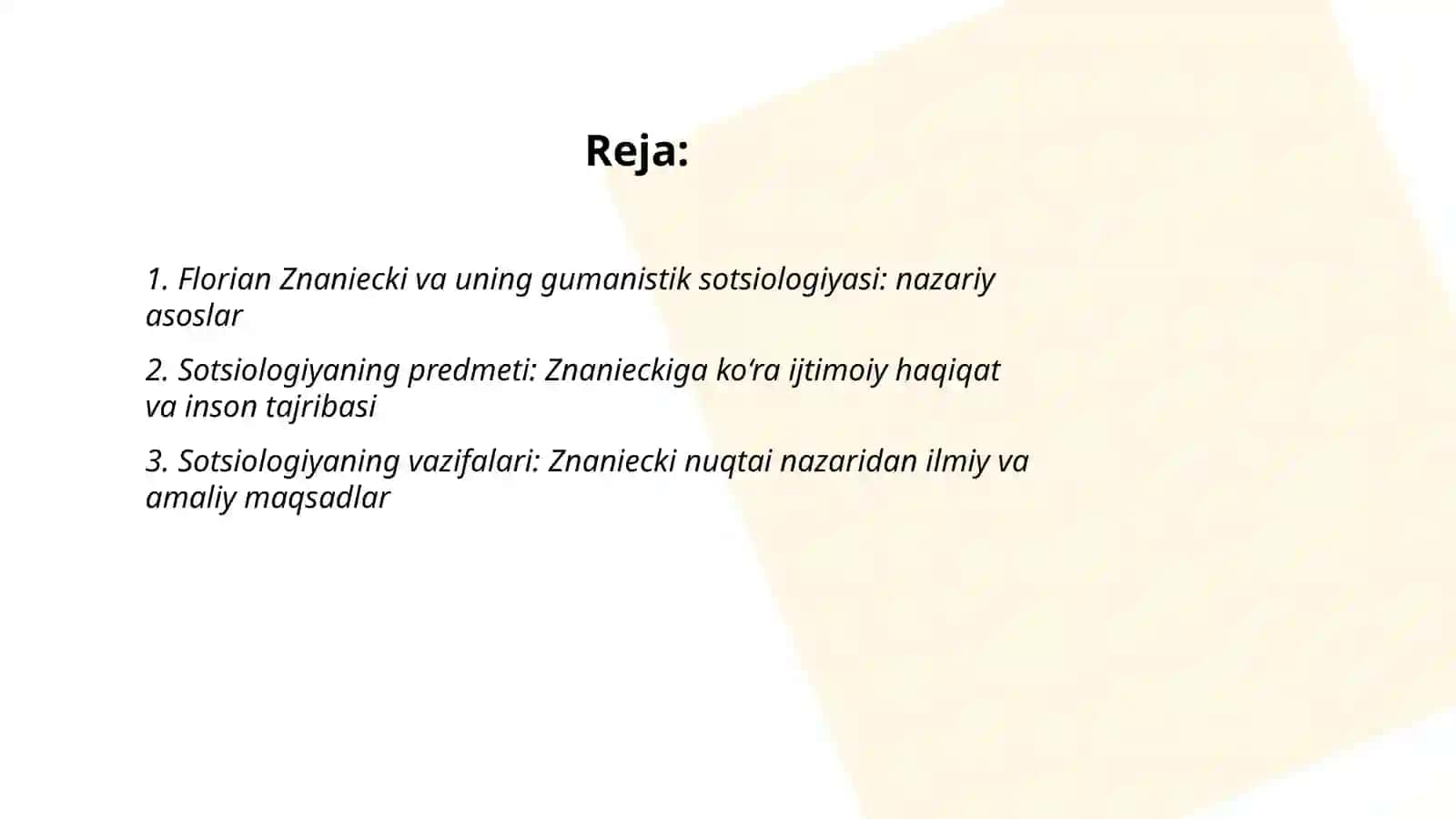 SOTSIOLOGIYANING PREDMETI VA VAZIFALARI 2