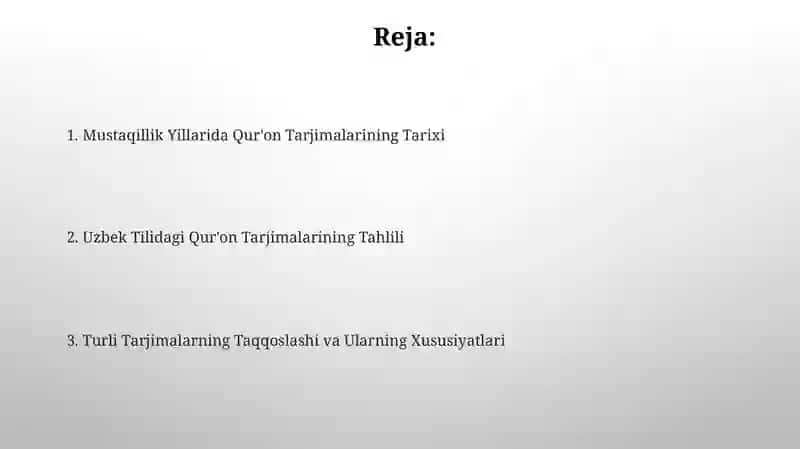 Mustaqillik Yillarida Qur'on Tarjimalari 2