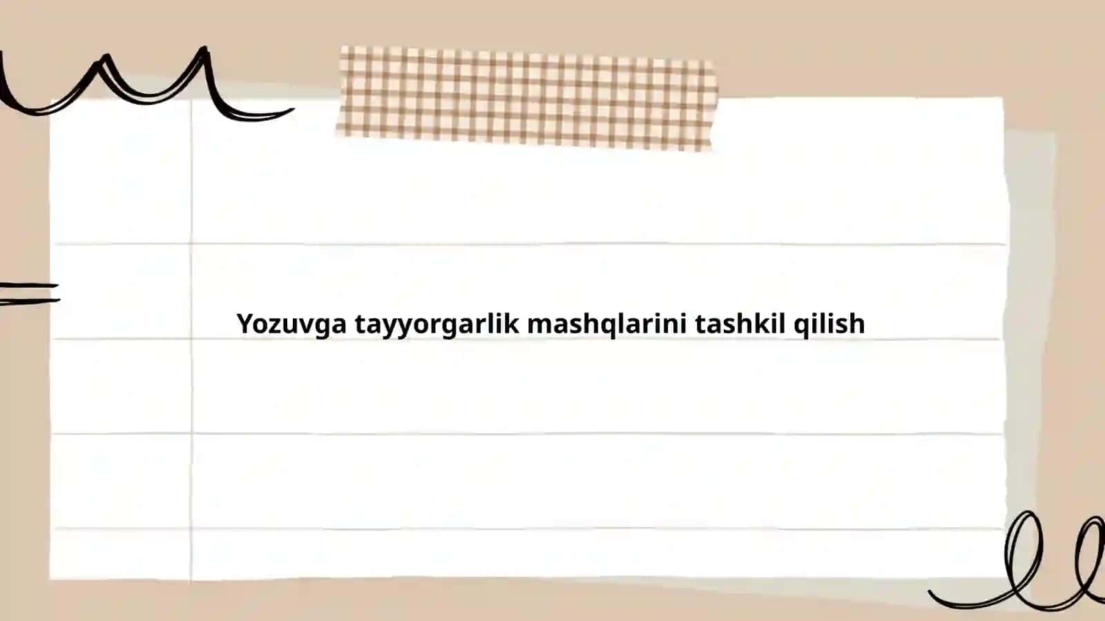 Yozuvga tayyorgarlik mashqlarini tashkil qilish 2