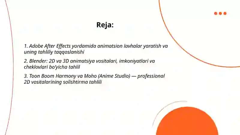 Adobe After Effects yordamida animatsion lavhalar yaratish va uning tahliliy taqqoslanishi 2