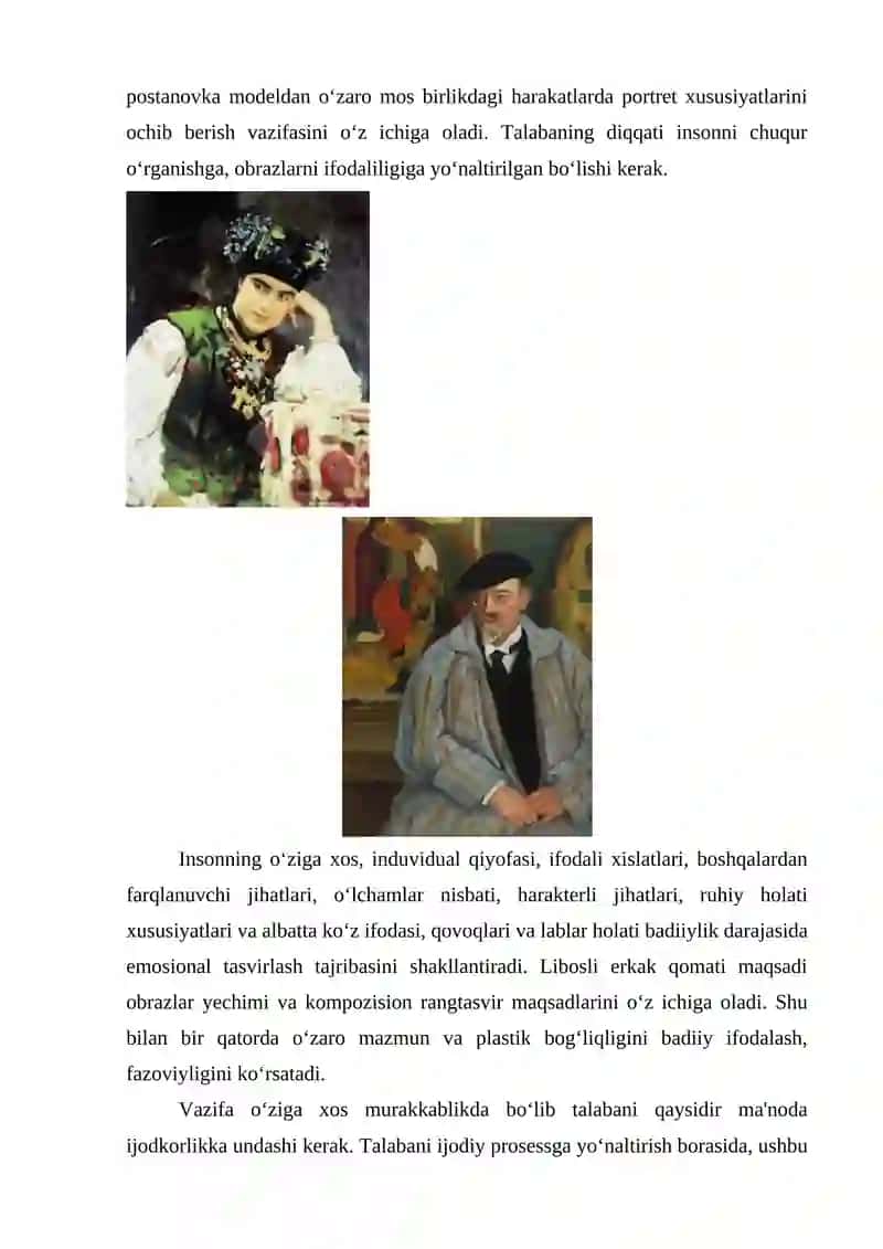 Inson portretini ishlash 2