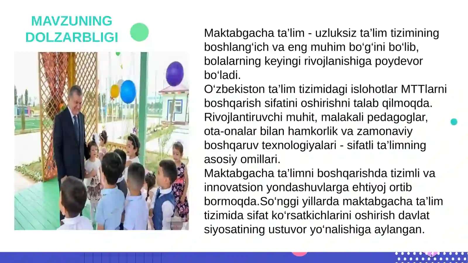 Maktabgacha ta’lim tashkilotlarini boshqarish slayd 2
