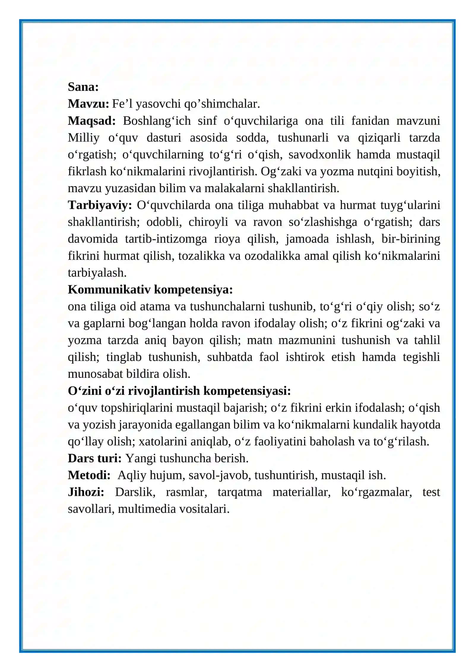 3-sinf. Ona tili. Fe’l yasovchi qo’shimchalar. 1-dars 2