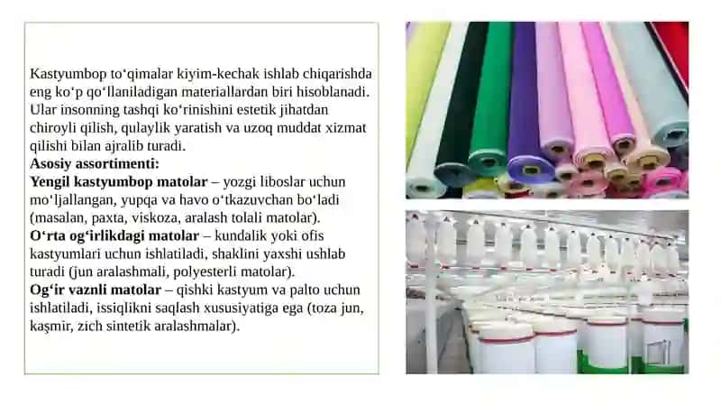 Kastyumbop to‘qimalar assortimenti bo‘yicha Itema to‘quv dastgohini tuzilishi 2