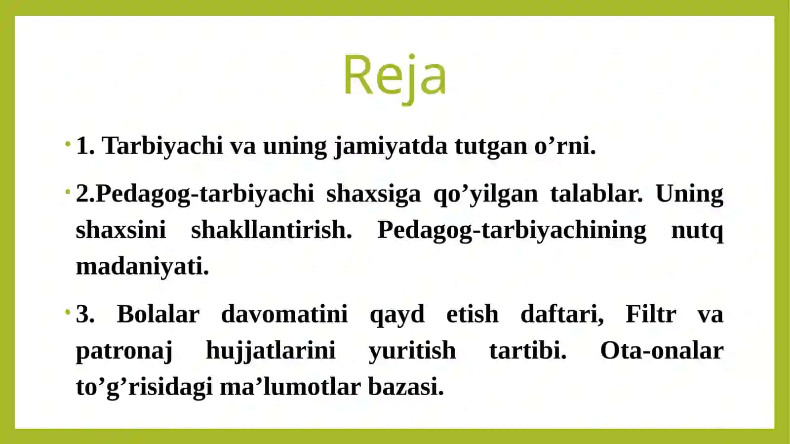 TARBIYACHI VA UNING JAMIYATDA TUTGANOʼRNI 2