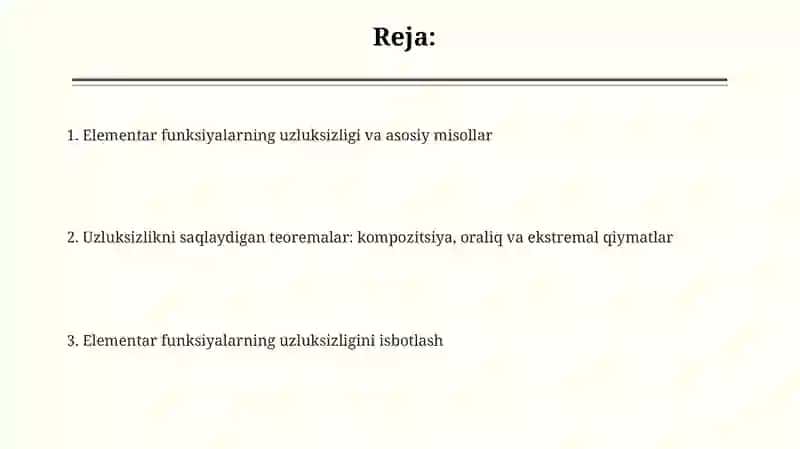 Elementar funksiyaning uzluksizligi 2