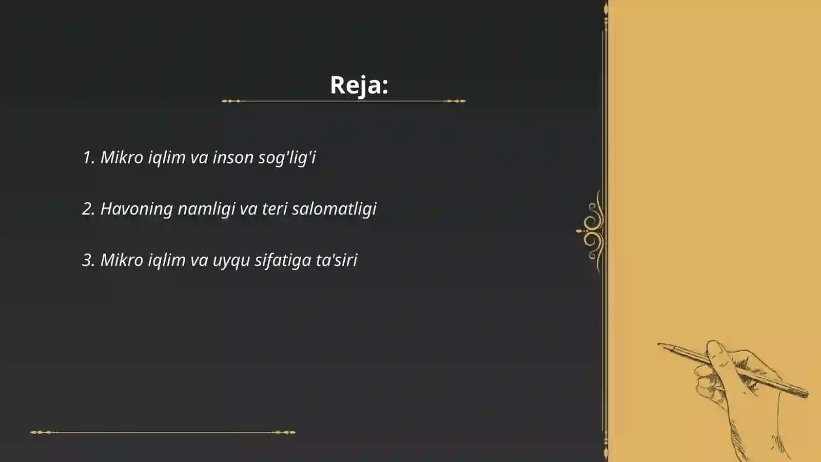 Mikro iqlimning organizmga umumiy ta’sirini oʻrganish 2