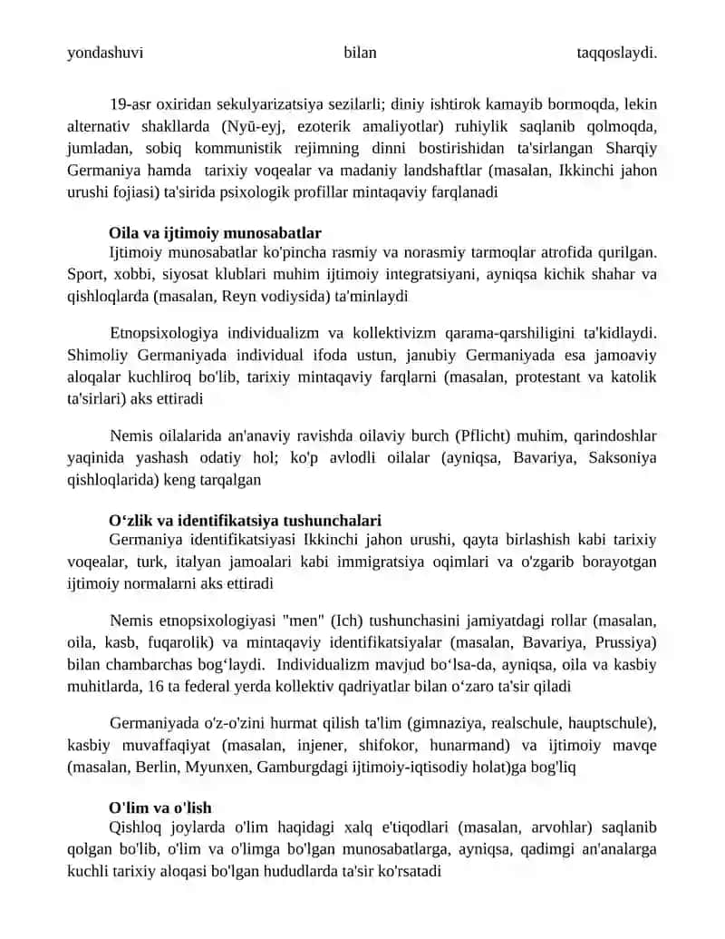 Germaniya davlatining etnopsixologiyasi 2