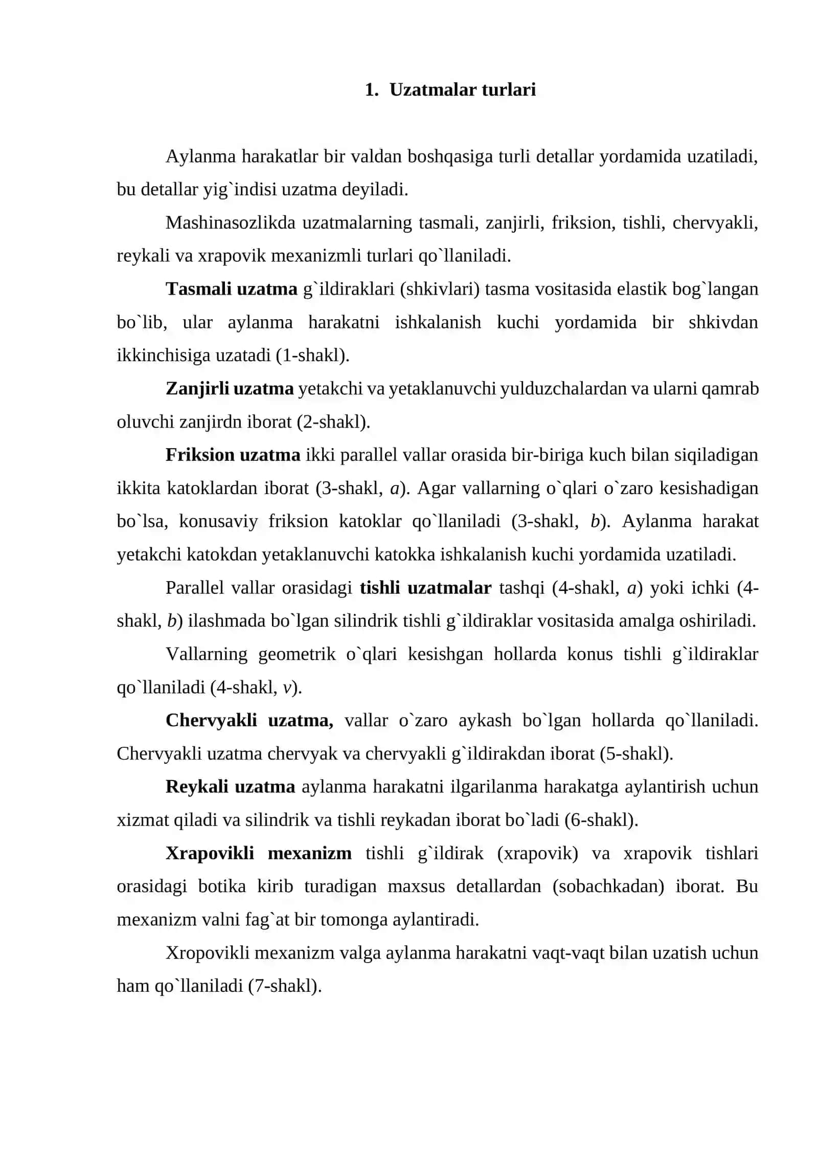 uzatmalarning turkumlanishi va uning tarkibiy qismlarini tasvirlash va belgilash 2