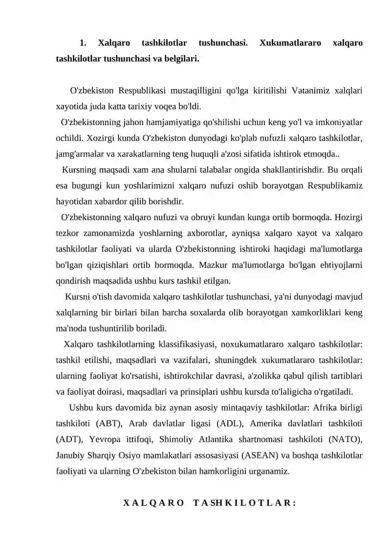O'zbekiston va xalqaro tashkilotlar 2