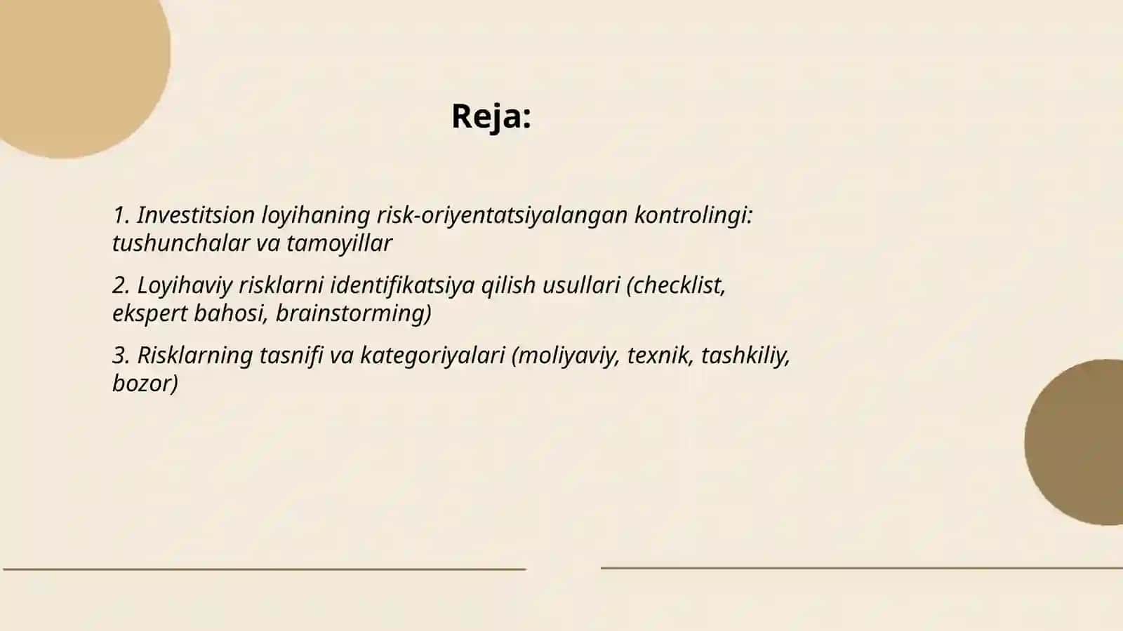 Investitsion loyihaning risk-oriyentatsiyalangan kontrolingi 2