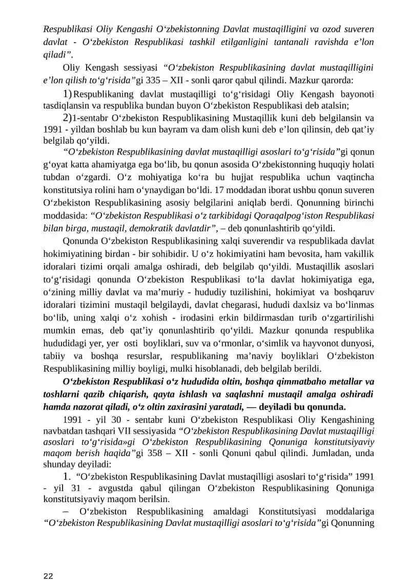 O‘zbekiston Mustaqilligi 2
