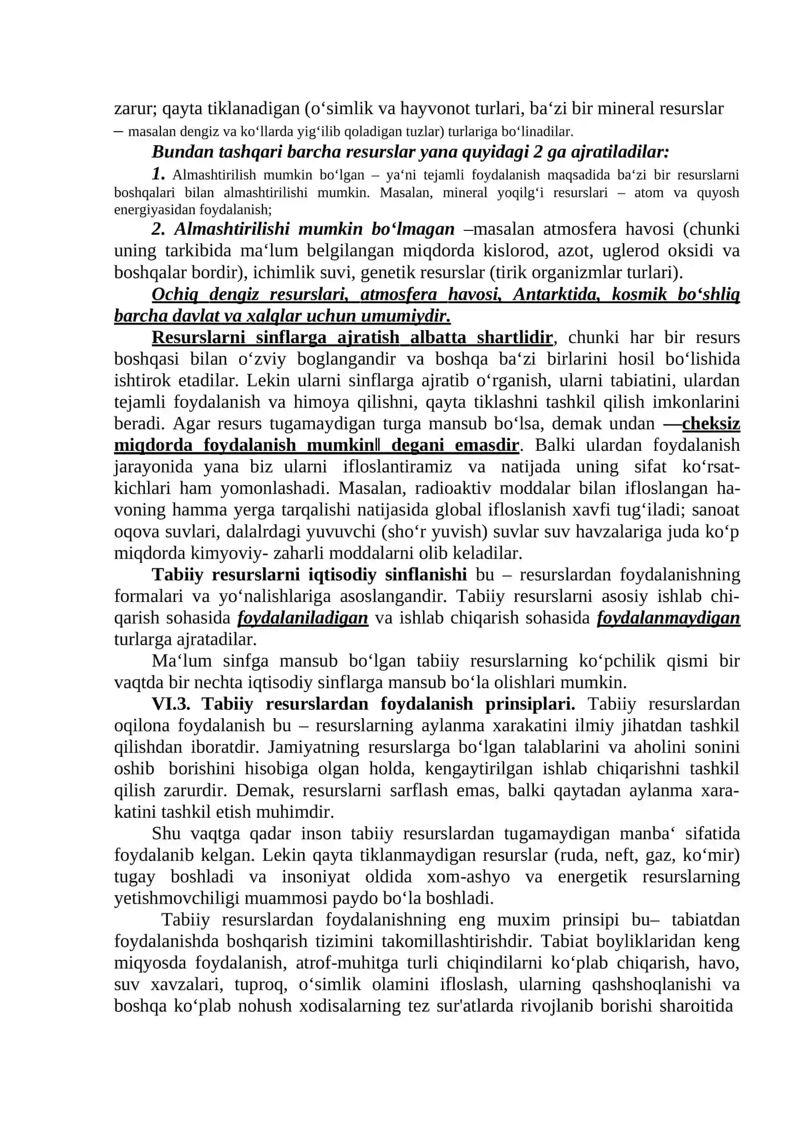 Tabiiy Resurslar va ularning turlari 2