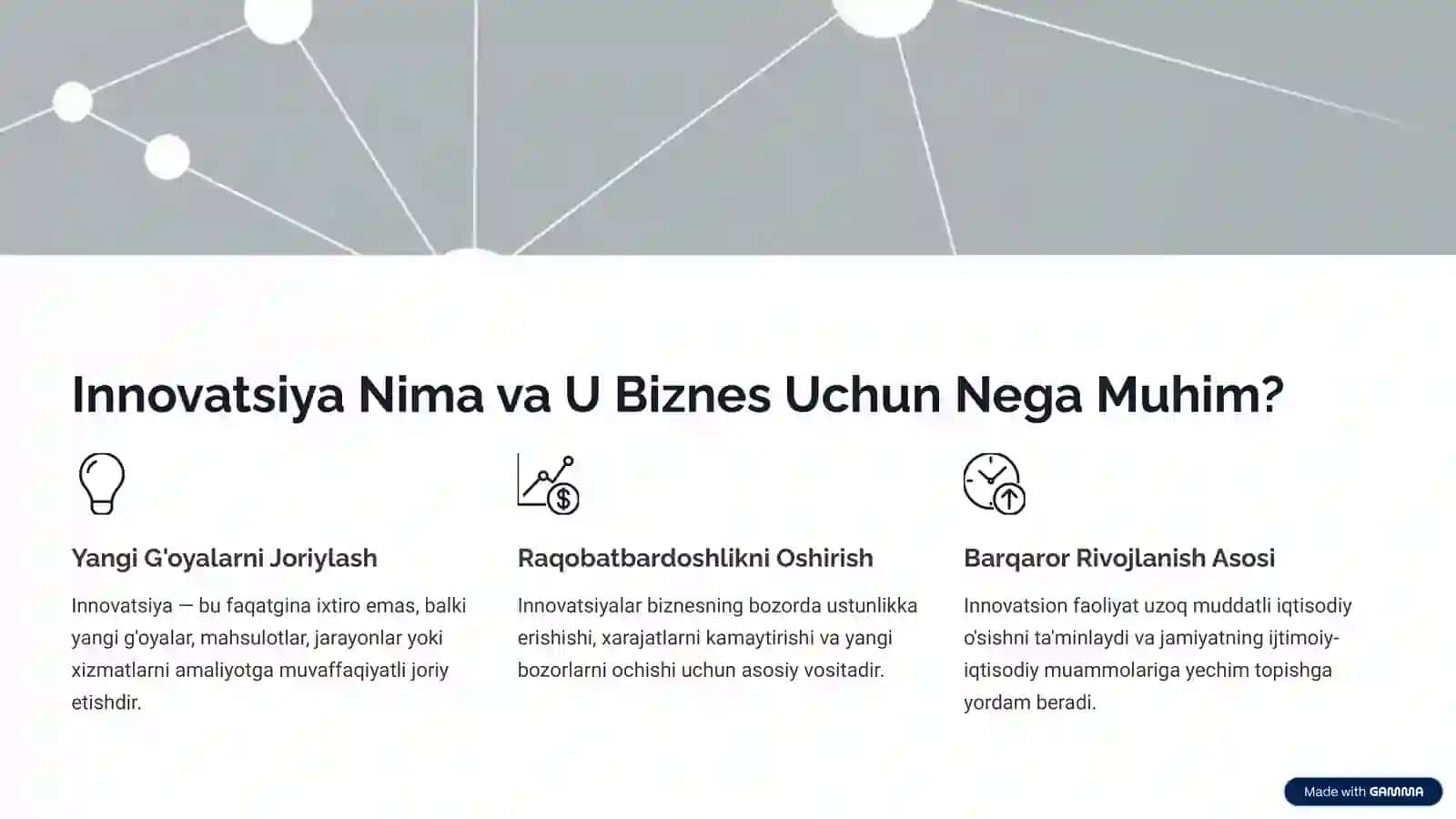 Biznesni Innovatsion Rivojlantirish va Davlat Tartibga Solish 2
