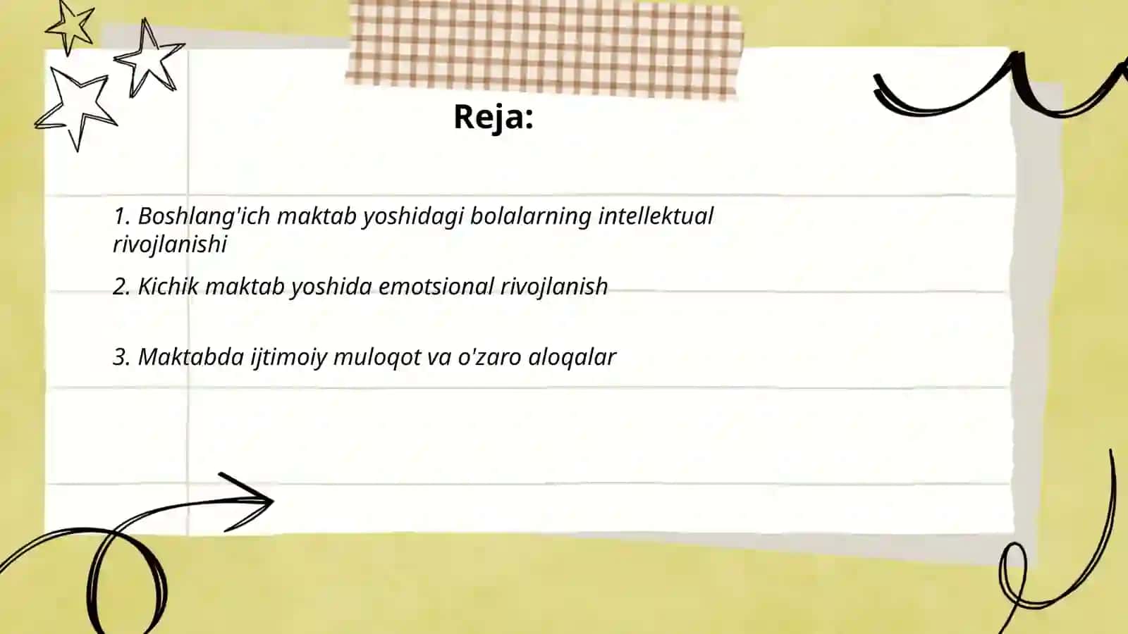 Kichik maktab yoshi davrida psixik rivojlanish xususiyatlar 2