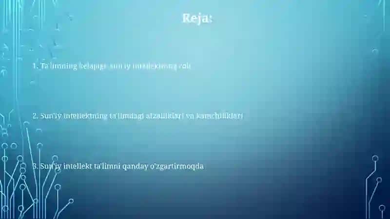 Suniy intellektning talimga tasiri 2