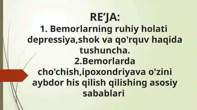 Bemorlarning ruhiy holati 2