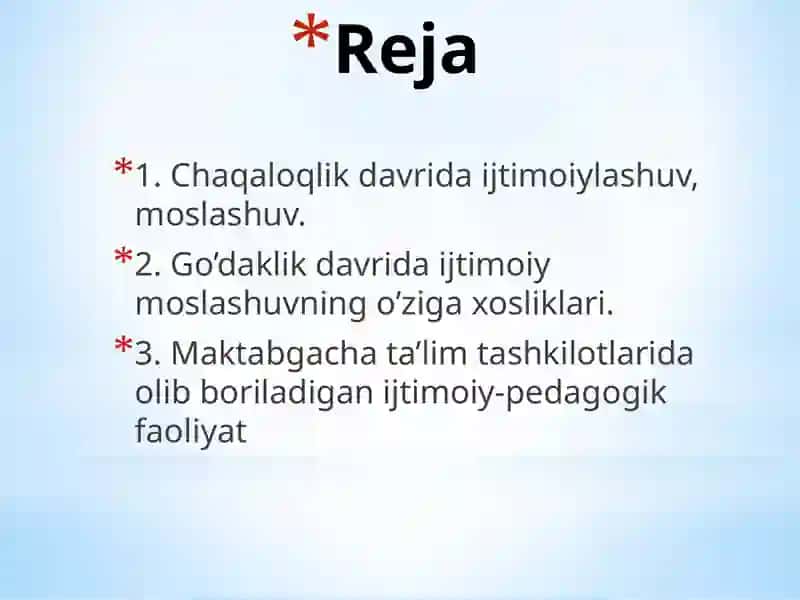 Maktabgacha tarbiya yoshidagi bolalar bilan oliy boriladigan ijtimoiy-pedagogik faoliyat 2