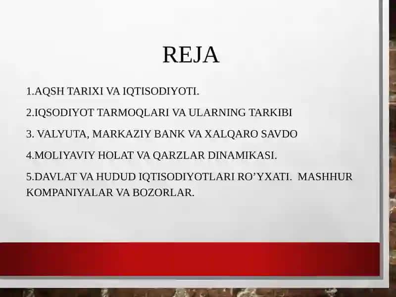 Rivojlanayotgan davlatlarda qarz dinamikasi (AQSH davlati) 2
