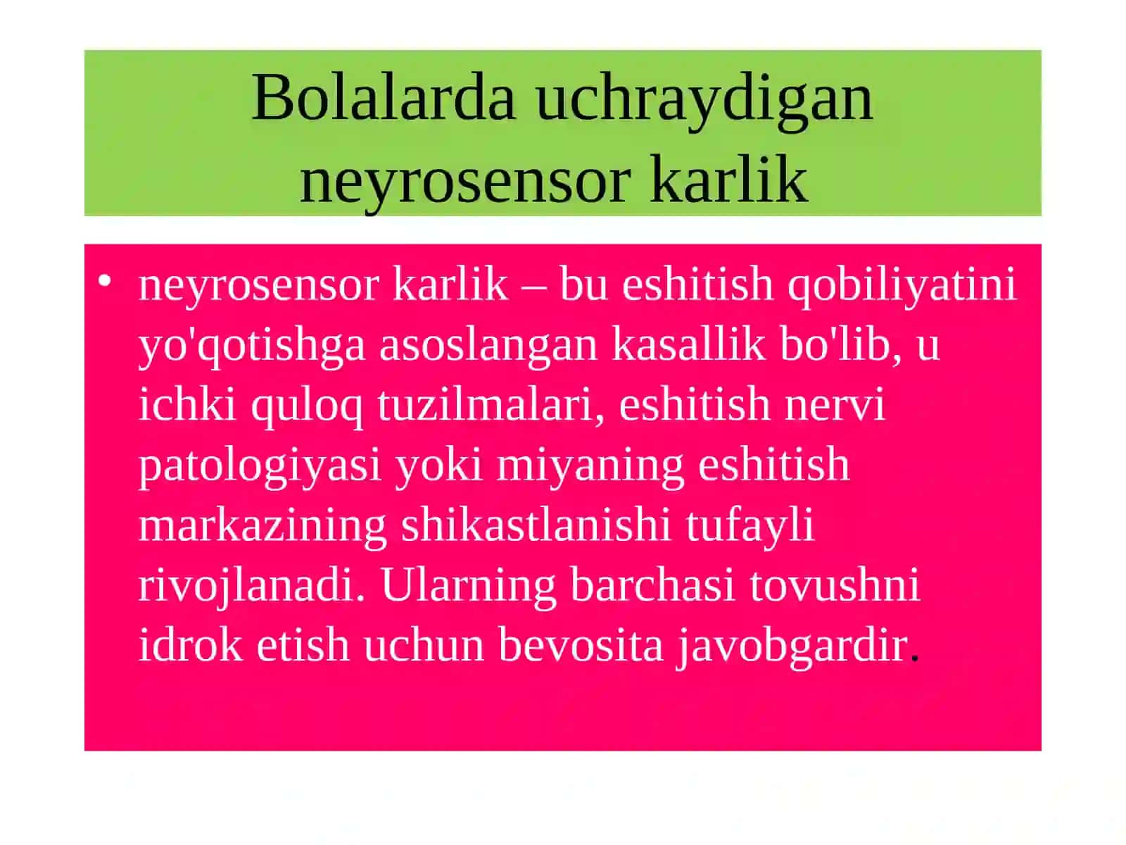 ESHITISHIDA NUQSONI BO‘LGAN BOLALAR BILAN OLIB BORILADIGAN LOGOPEDIK ISHLARNING O‘ZIGA XOS XUSUSIYATLARI 2