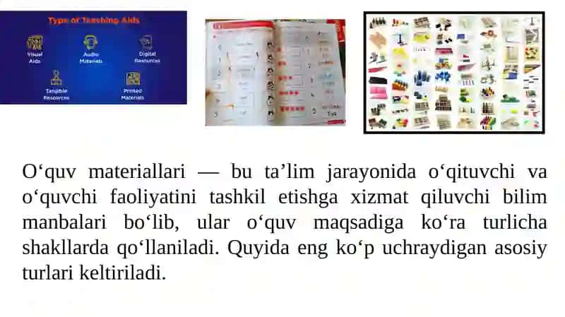 o'quv materiallarining asosiy turlari 2