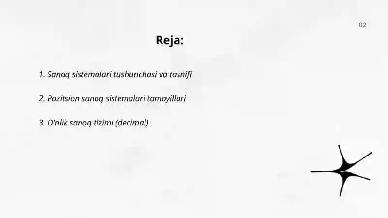 Sanoq sistemalari va ular ustida amallar 2