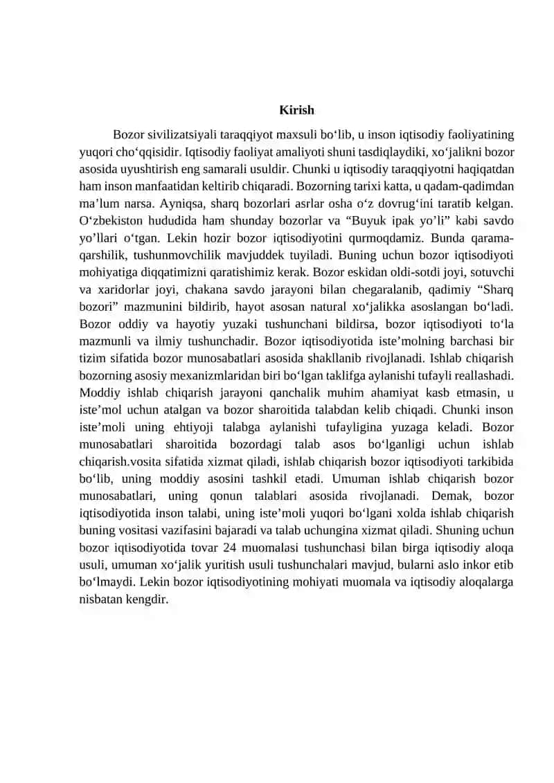Bozor iqtisodiyoti modellari 2