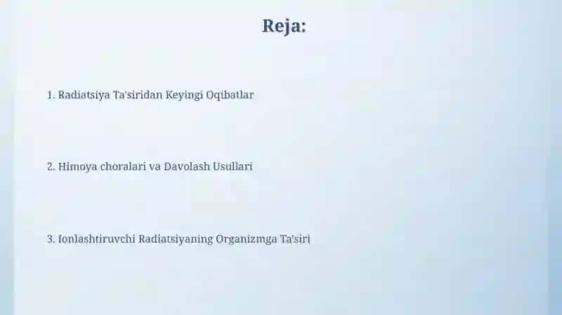 To'qimalarning nurlanishi 2