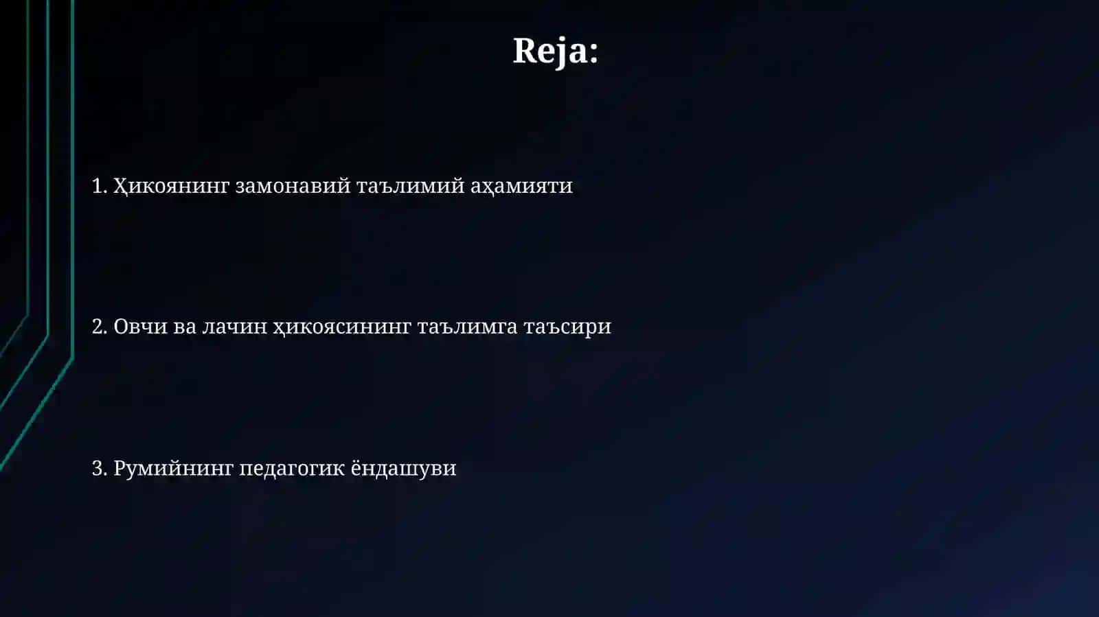 Jaloliddin Rumiyning ''Ovchi va Lochin'' rivoyatining tarbiyaviy ahamiyati 2