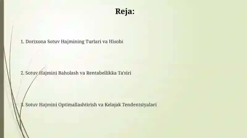 Dorixonalarda savdo hajmining turlarini hisobga olish 2