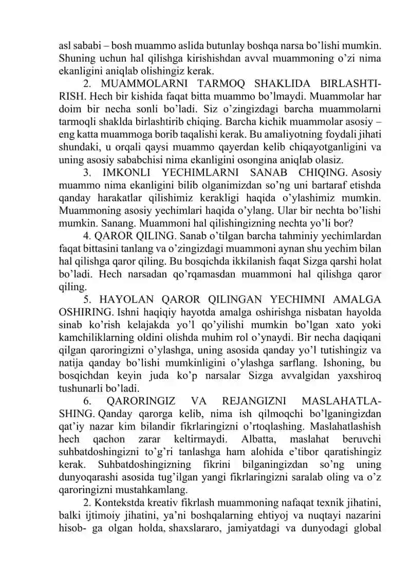 MAVZU. Muammoni hal qilishning asosiy strategiyalari.. 2