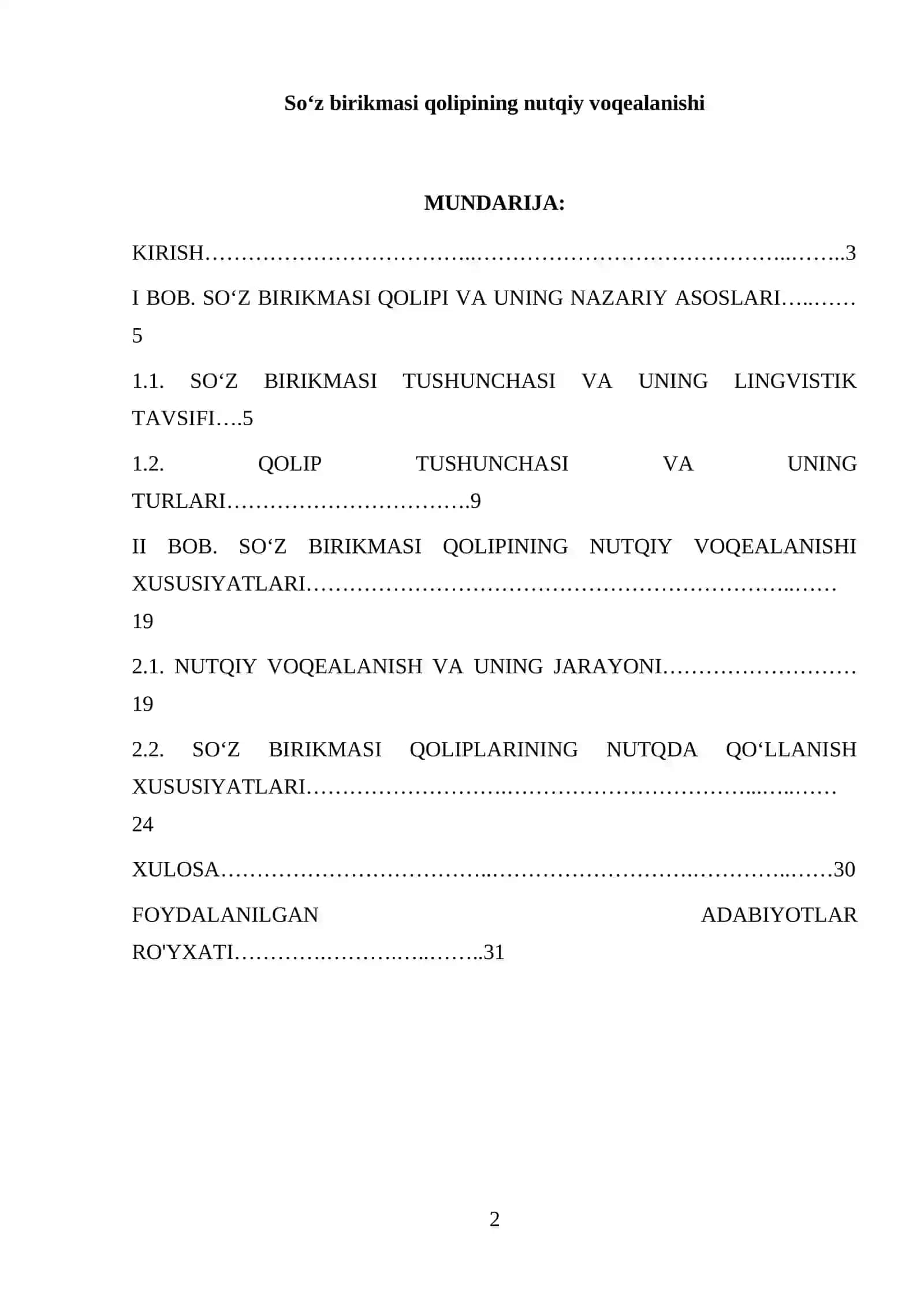 Soʻz birikmasi qolipining nutqiy voqealanishi 2