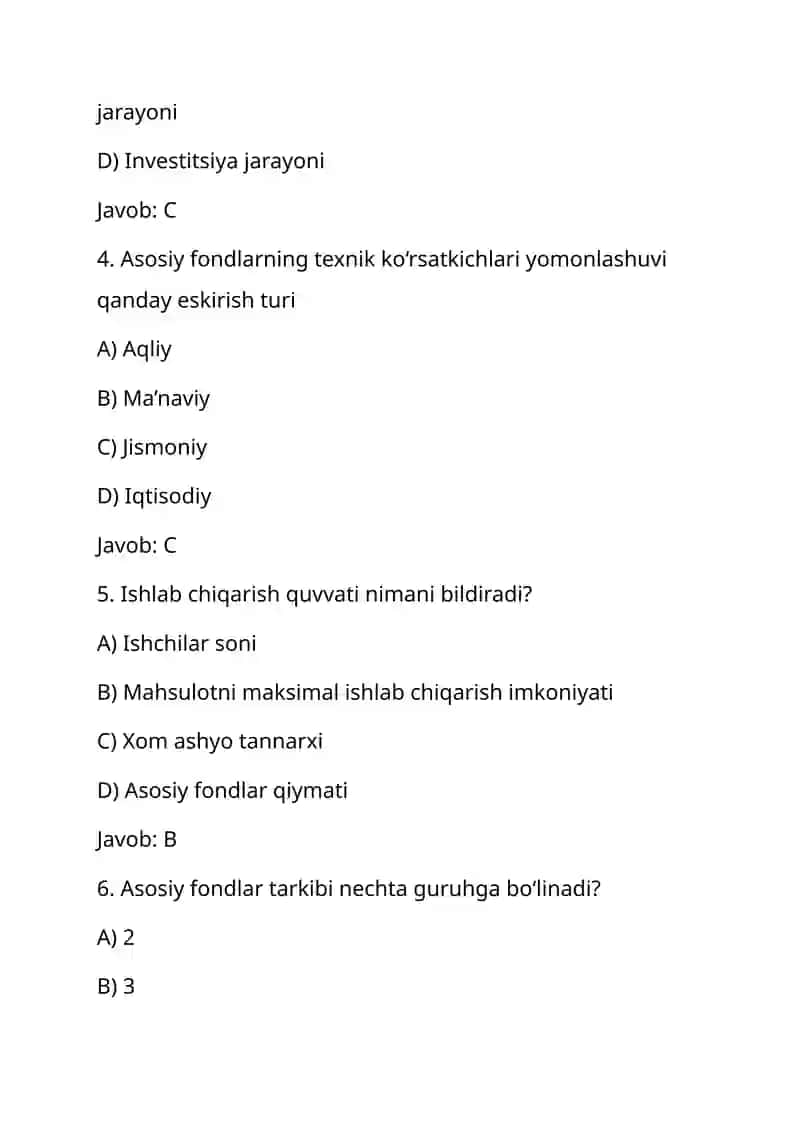 Ishlab chiqarishning asosiy fondlari va ishlab chiqarish quvvatlari 2