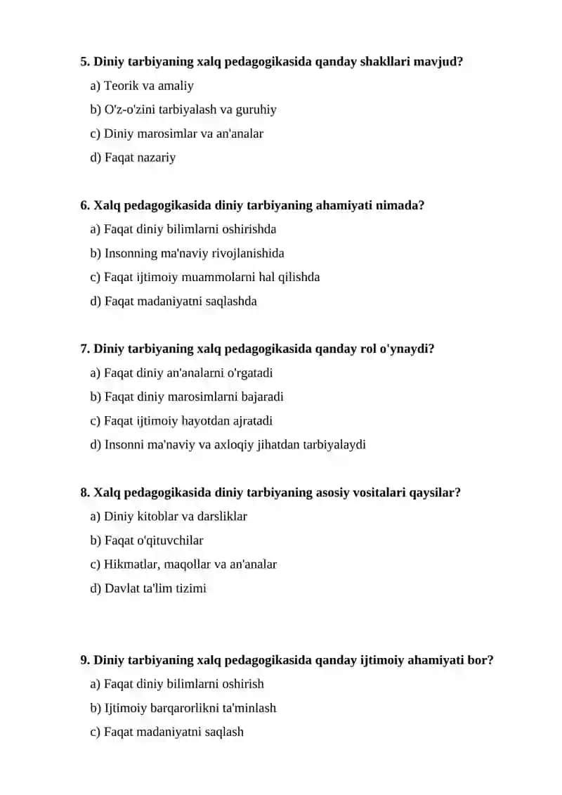 Xalq pedagogikasida diniy tarbiyaning ifodalanishi 2