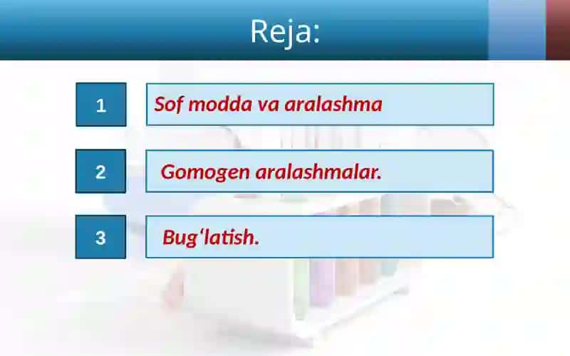 Sof modda va aralashma 2
