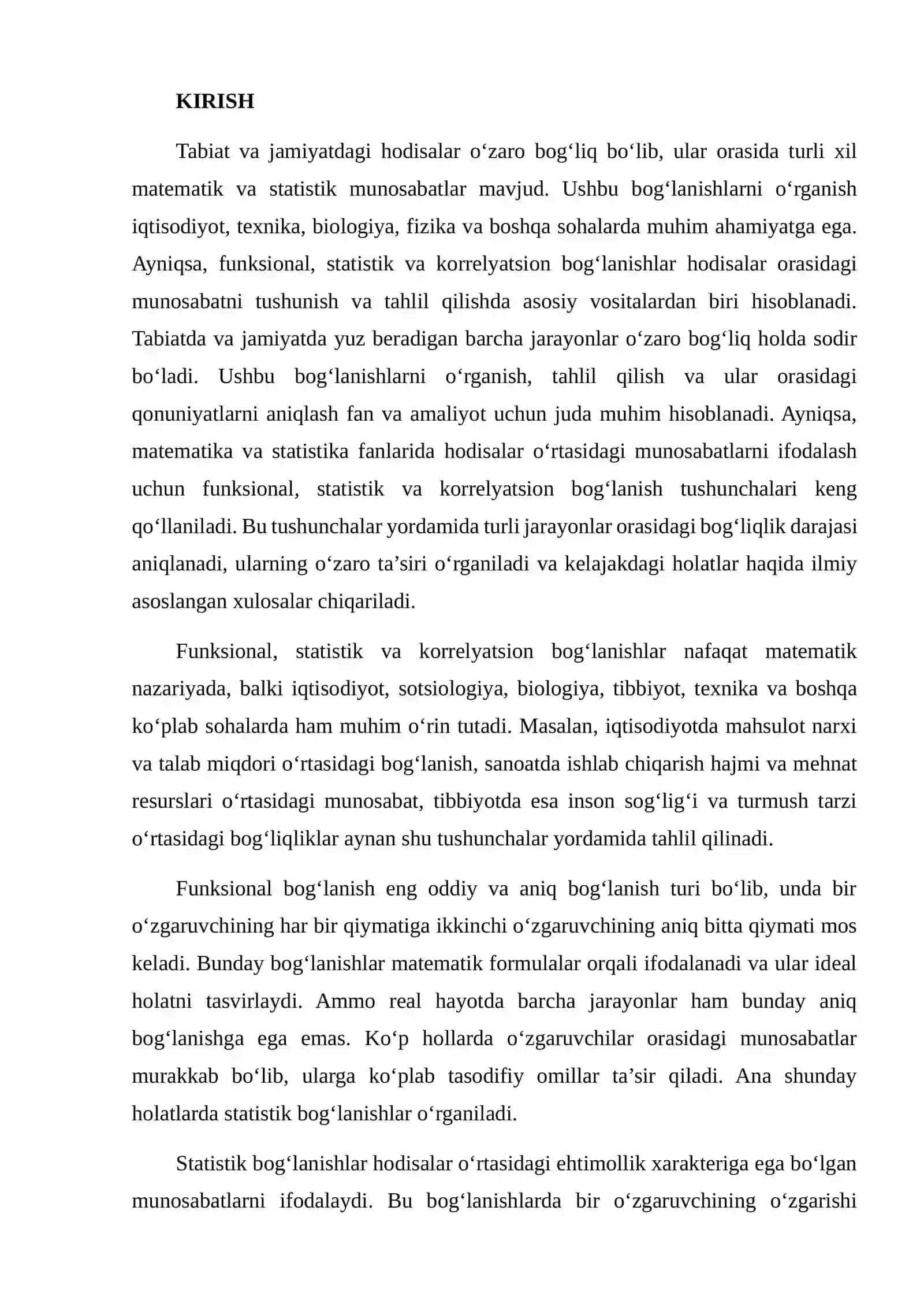 FUNKSIONAL, STATISTIK VA KORRELYATSION BOG‘LANISHLAR 2