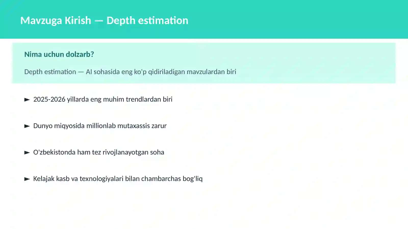 Depth estimation 2