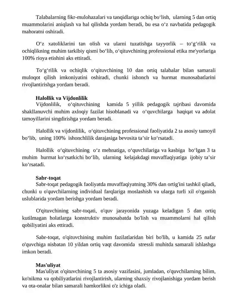 O'qituvchining axloqiy fazilatlari 2