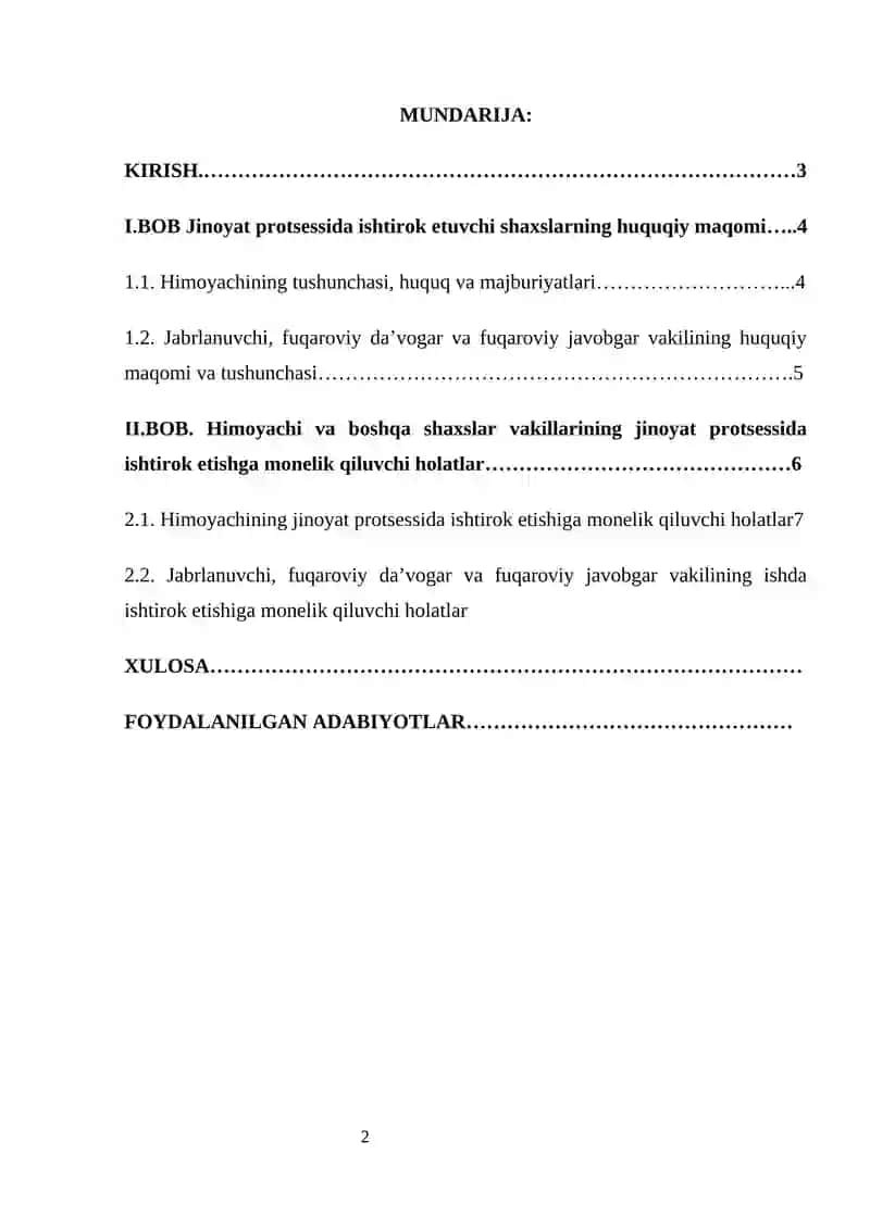 JINOYAT PROTSESUAL HUQUQI - KURS ISHI 2
