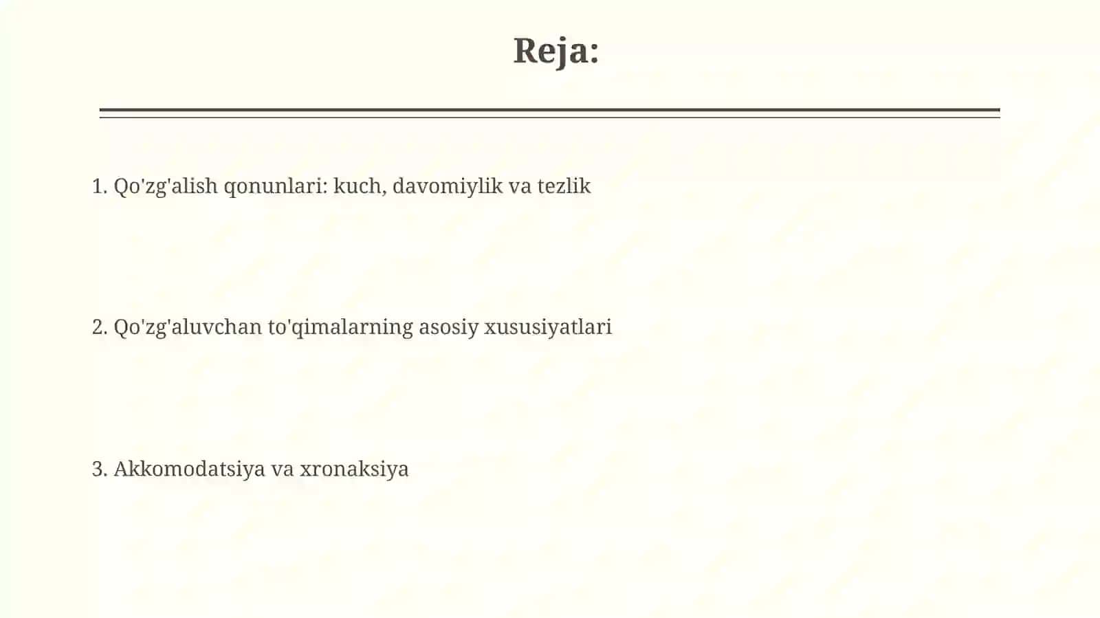 Qo'zg'aluvchan to'qimalarning tasir etish qonunlari 2