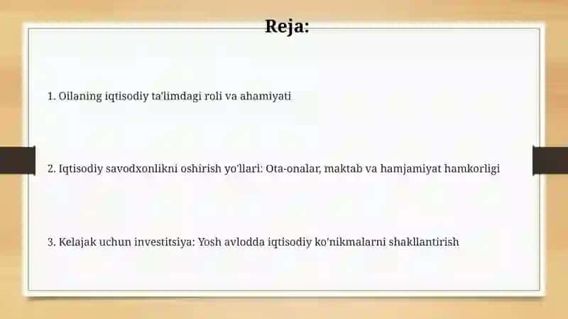 Oilaning iqtisodiy ta'limdagi roli va ahamiyati 2