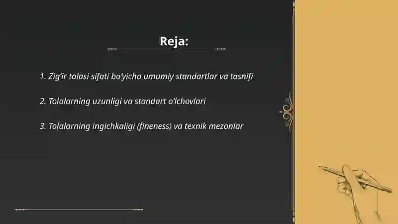 Zig‘ir tolasining sifatini belgilovchi standartlar 2