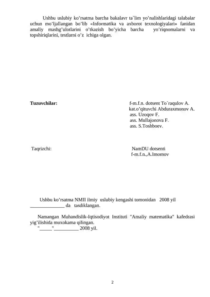 Microsoft Excel jadvallar muxarriri 2